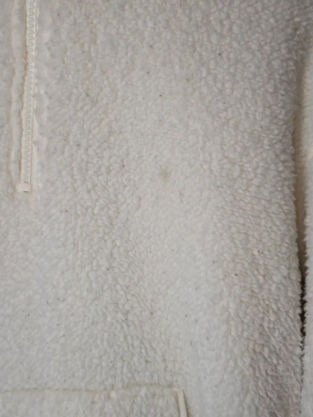 Old Navy Girls White Sherpa Fleece Warm White Sweater Size L(10-12) Kangaroo Pou